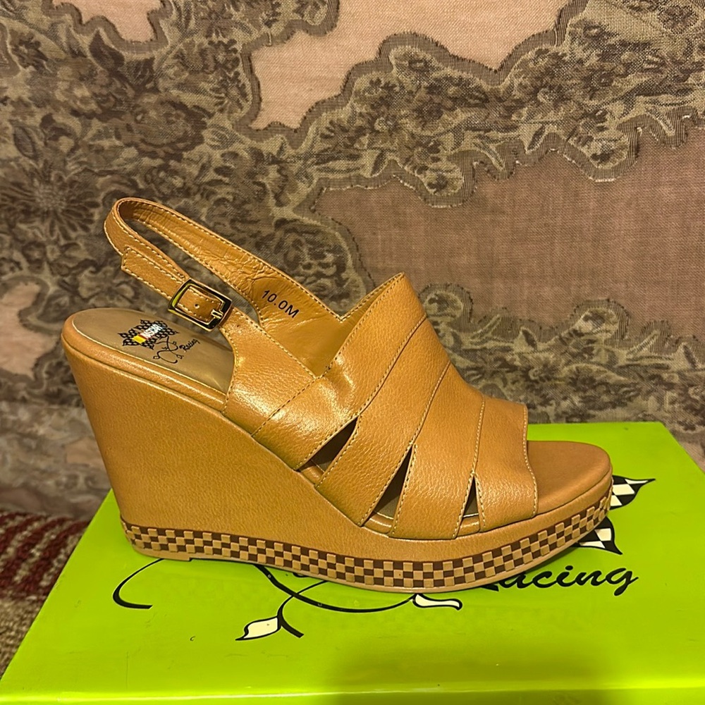 Super cute soft leather NASCAR brand mule